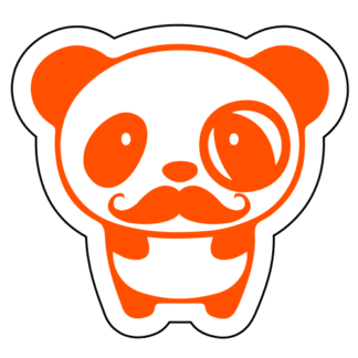 Mr. Panda Moustache Sticker (Orange)